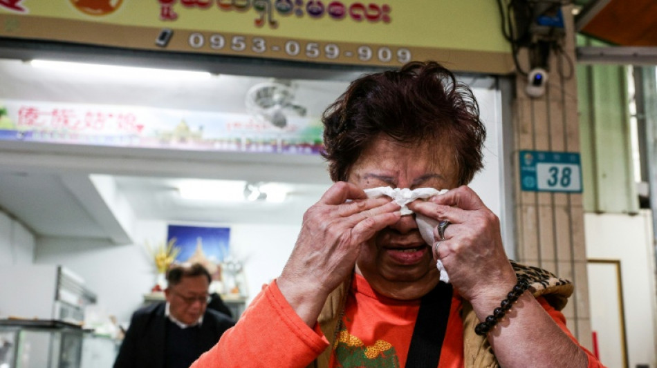 Tears in Taiwan for relatives hit by Myanmar quake