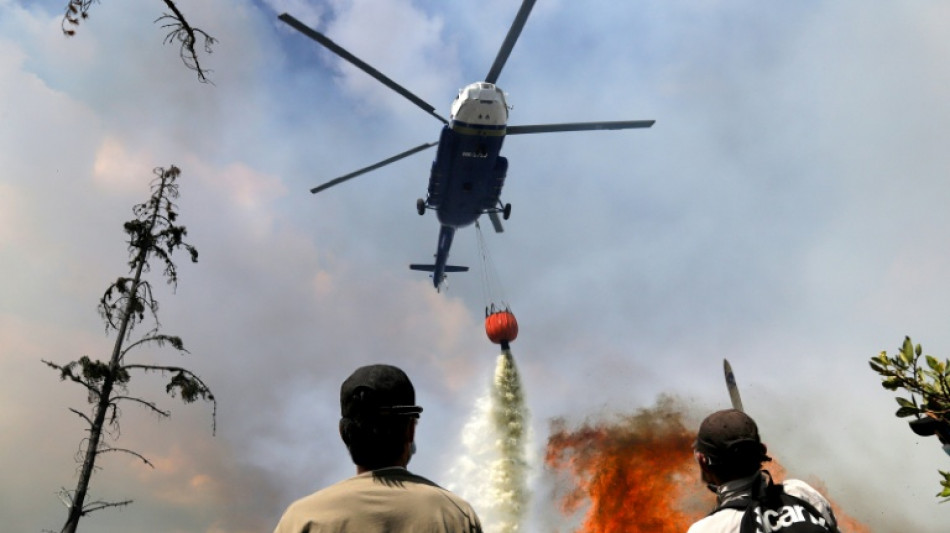 Forest fire threatens tourist town in Colombian Andes